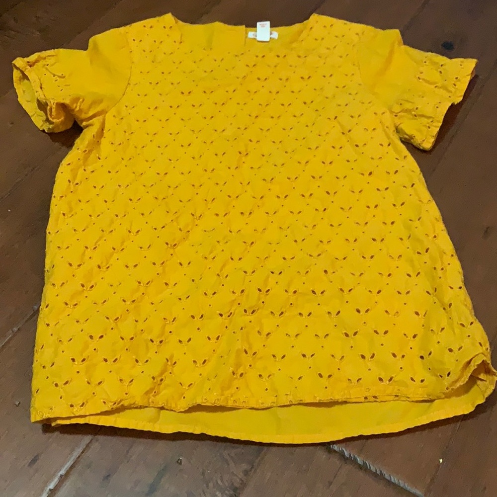 Yellow Cat and Jack shirt with ruffle sleeves